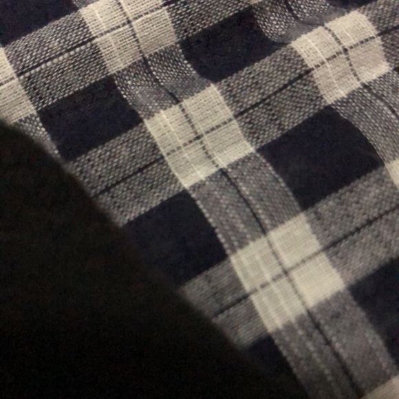 Meron Tunic Top-Sz M-Navy/White Mini Check/Plaid-Cotton-Round Neck-No Collar - Picture 10 of 15